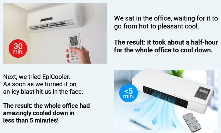 EpiCooler portable air conditioner in living room setting